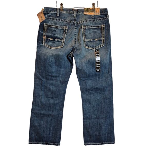 Ariat Denim M5 Gulch Straight Leg Jeans Men 38 Stretch Blue Western Workwear - Picture 2 of 12